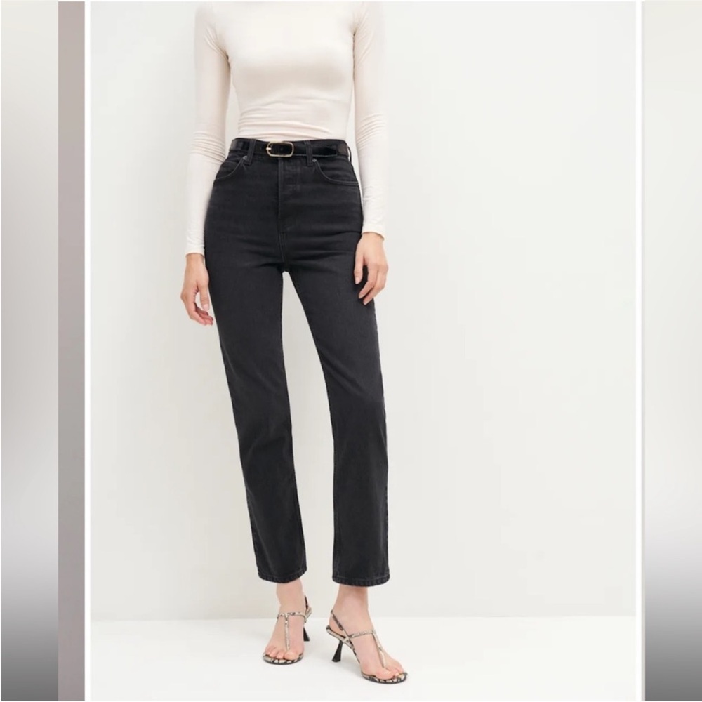 Reformation Cynthia High Rise Straight Jeans - Wash Vana black Size 23